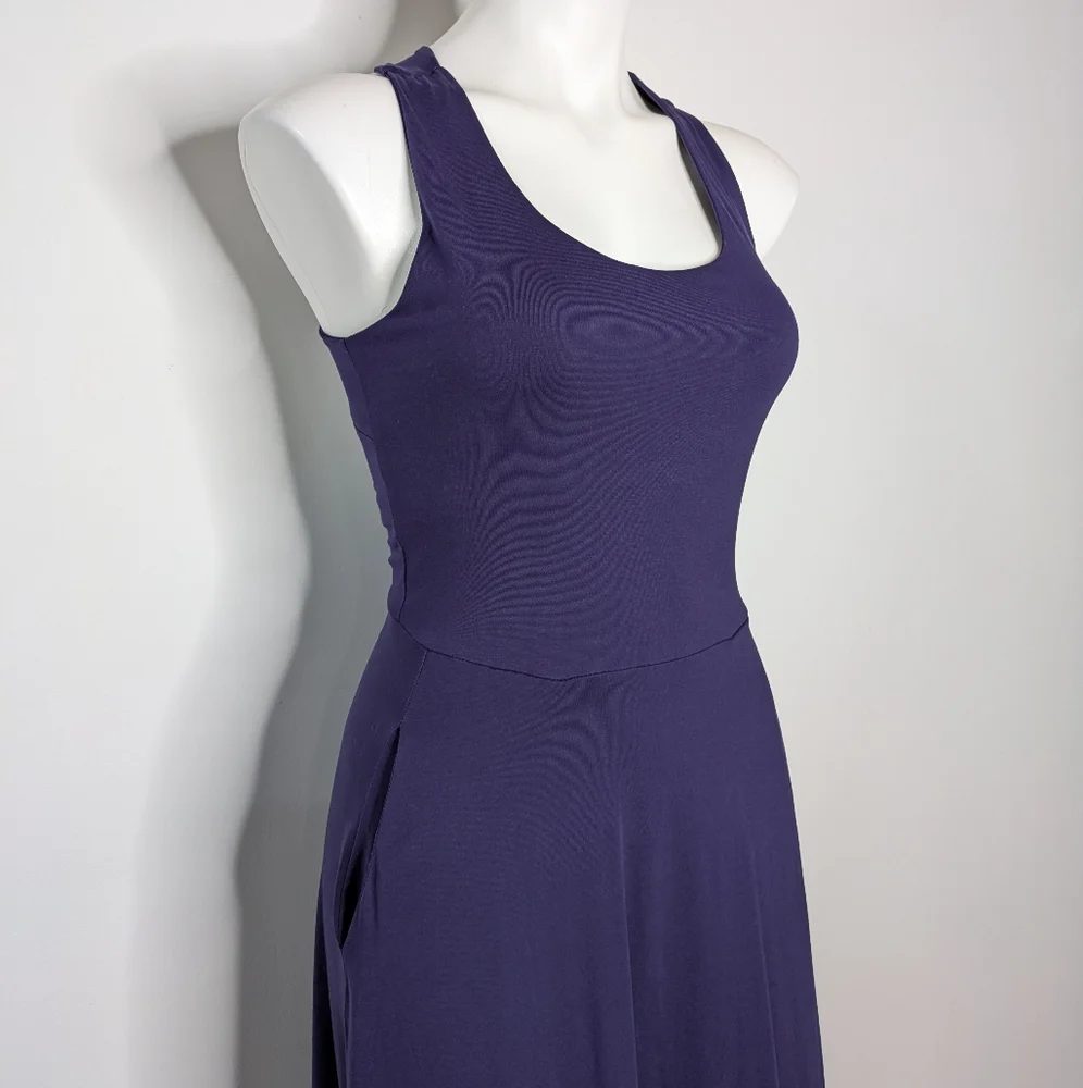 Pact Blue Cross Back Sleeveless Scoop Neck Summer Maxi Dress XS - Picture 4 of 9